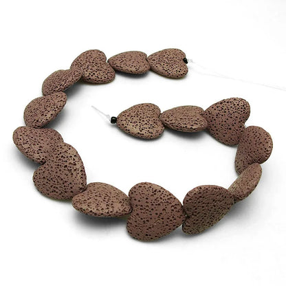 Wholesale Heart Shaped Multi Colors Pink Red Volcanic Rock Lava Stone Beads for Jewelry Making 20mm
