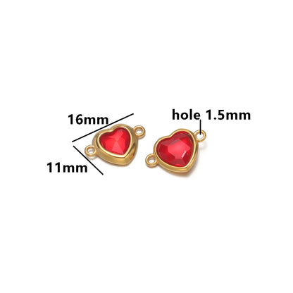 Fashion Stainless Steel 18k Pvd Gold Plated Heart Shaped Charms Pendant for DIY Jewelry Necklace Making