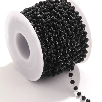 A1321 Fashion Handmade Stainless Steel Chain Beads Beaded Crystal Chain Colorful Chain for Necklace Bracelet Diy