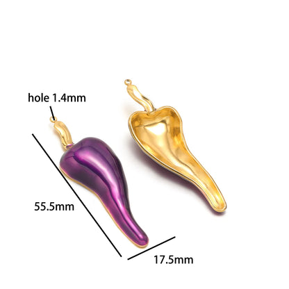 Fashion 18k Gold Plated Stainless Steel Enamel Spider Shell Pearl Pepper Charm Pendant for DIY Handmade Necklace Jewelry Making