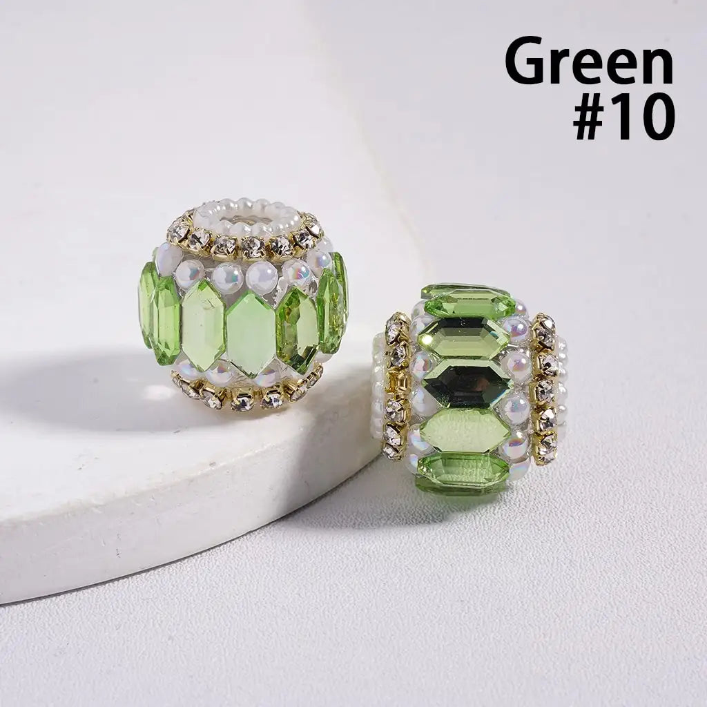 Round Acrylic Plastic Lucite Rhinestone Beads with White Pearl Clear Chains for Pen Keychain Making