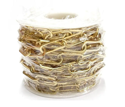 B368 Wholesale Price Gold Silver Paper Clip Chain 6.5mm Cable Chain Chain Stainless Steel for Jewelry Accessory