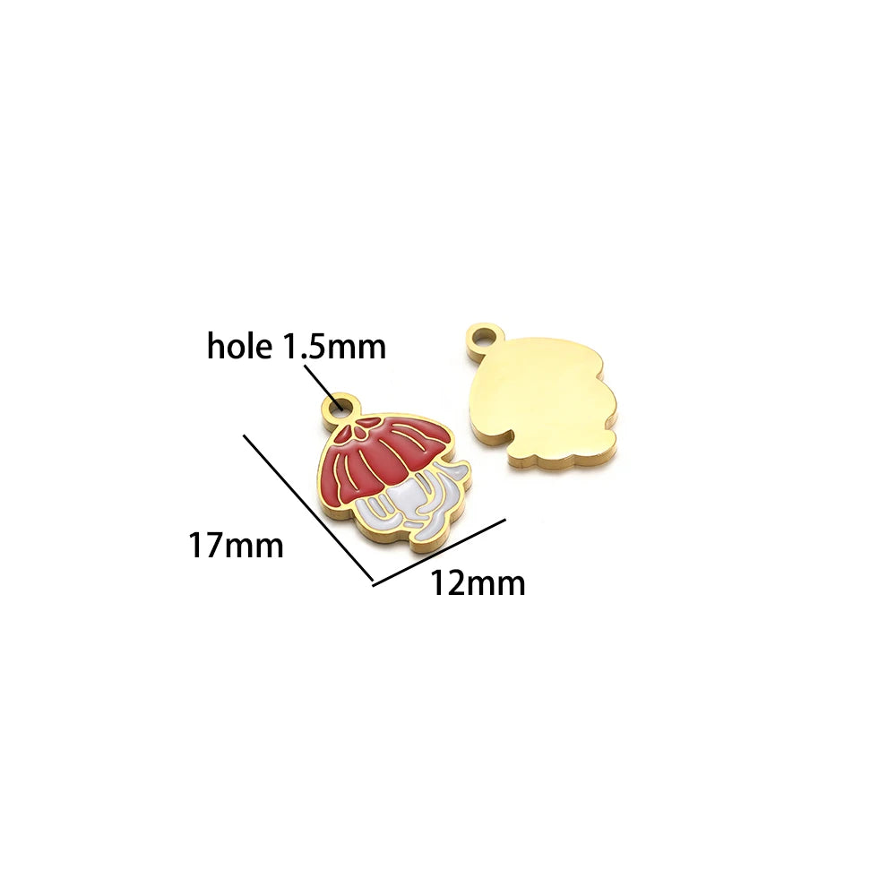 Gold Plated Stainless Steel Enamel Star Gift Bag butterfly Heart Charm Pendant for Jewelry Necklace Making Accessories