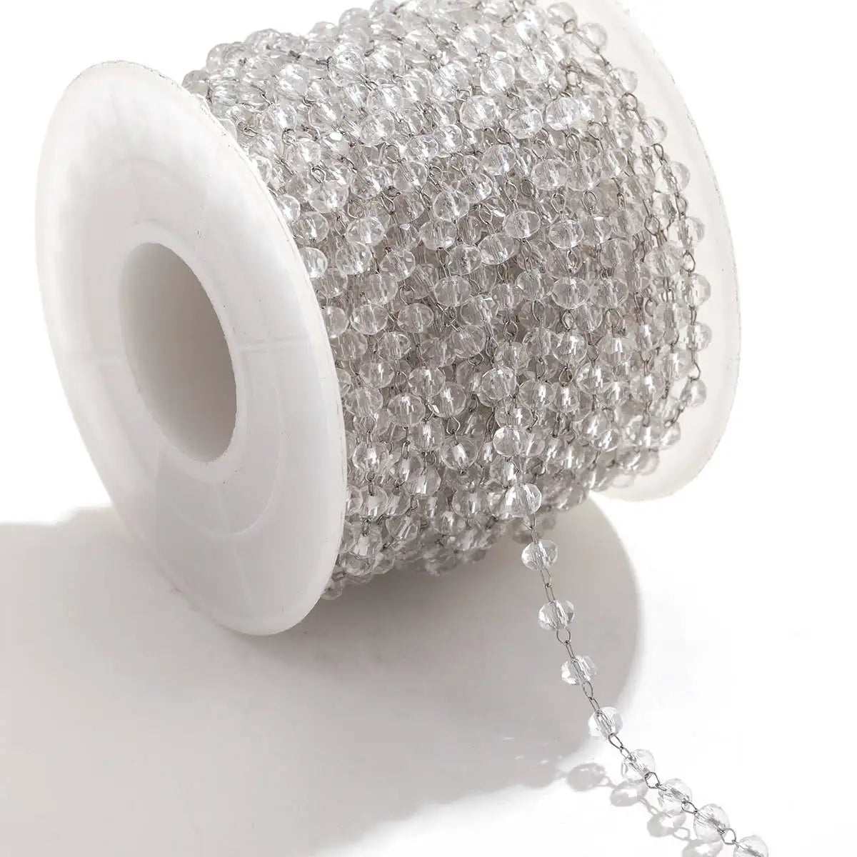 A1321 Fashion Handmade Stainless Steel Chain Beads Beaded Crystal Chain Colorful Chain for Necklace Bracelet Diy