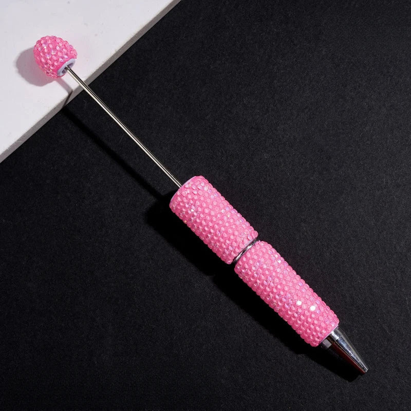 Luminous Fluorescent Beadable Clay Pens Full Covered Rhinestone Ballpoint Pens for Beadable Pen Keychain DIY Bulk Craft Supplies