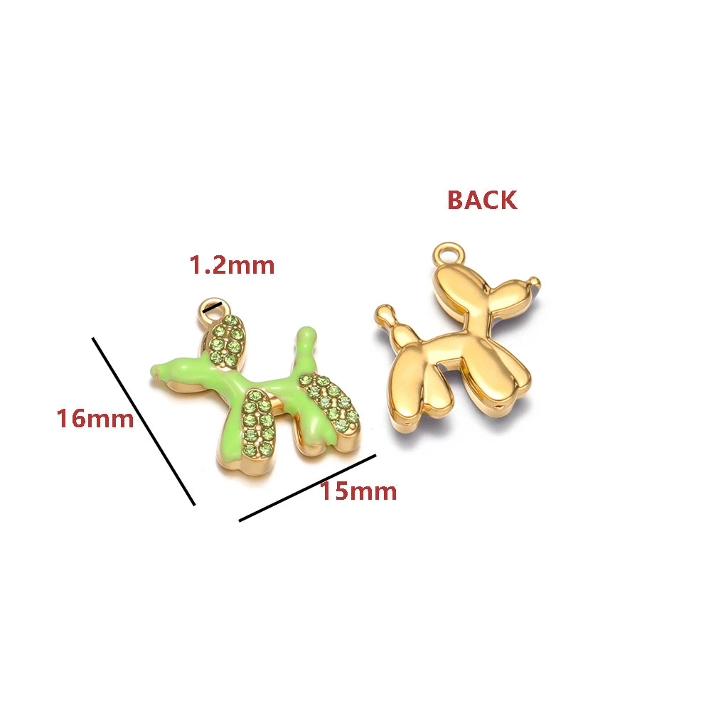 Enamel Charms 18k Gold Plated Stainless Steel Double Hole Pearl Charm Pendant DIY Jewelry Making Accessories Jinrou