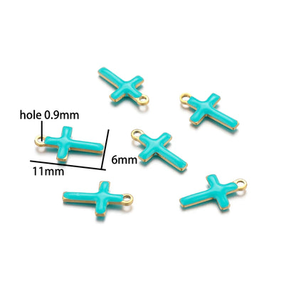 Luxury Charms 304 Stainless Steel 18k Gold Plated Moon Star Cross Lightning Enamel Charm Pendant for DIY Jewelry  Making