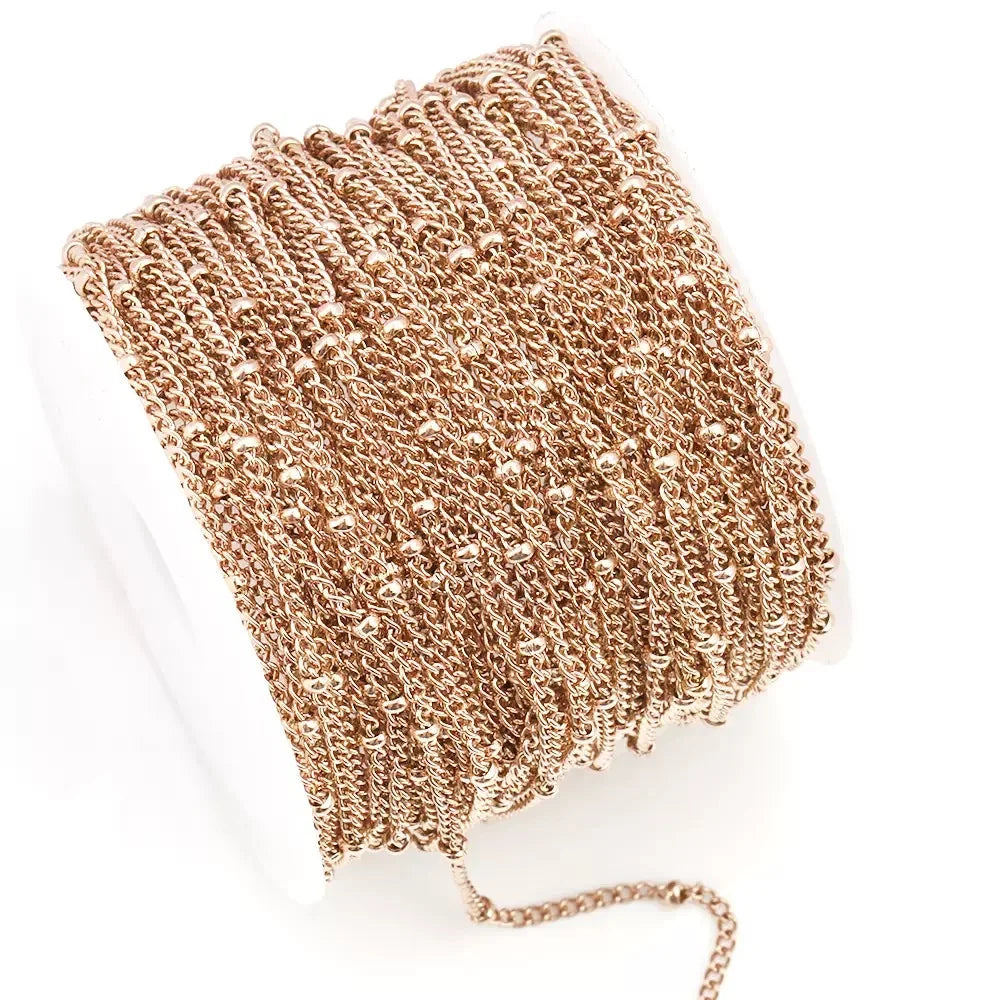 B354 Factory Direct Gold Beads Ball Chain Ins Hot Twist Chain Stainless Steel Chain Necklace Jewelry for Women Men