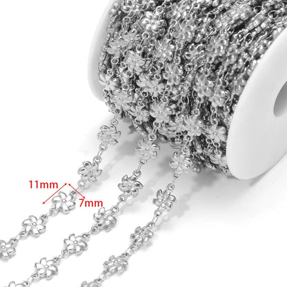 D866 New Gold Plated Stainless Steel Chain Flower Clover Leaf Shape Waterproof Chain for Necklace Bracelet Diy