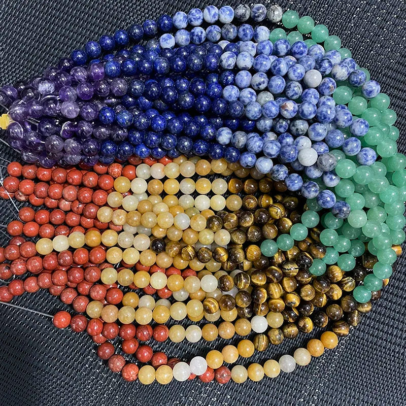 Wholesale Natural Stone Beads Amethyst Citrine Rose Quartz Crystal Gemstone Bead for DIY Jewelry Making 4 6 8 10 12 MM, 38CM