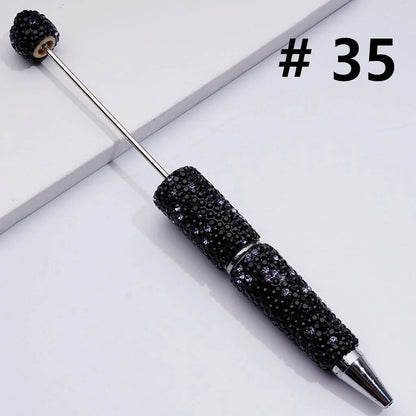 Full Rhinestone Beadable Clay Ballpoint Pens - DIY Beaded Plastic Pen for School Office Gift