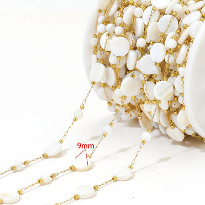 E559 Fashion Stainless Steel Cross Leaf Clip Bead Chain Geometric Stone Necklace Women's Jewelry Accessories Chain