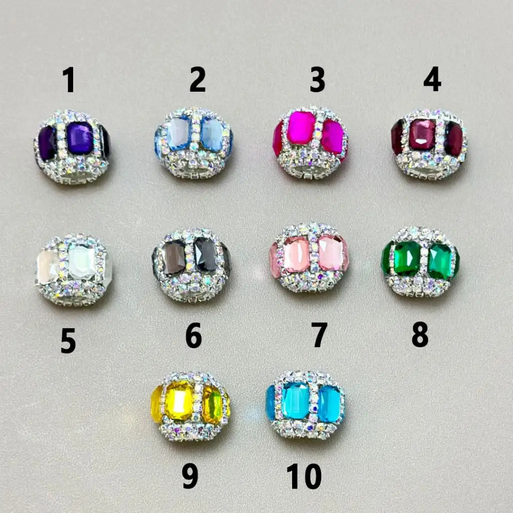 Multi-colored Rhinestone Chain with Rectangle Diamond-Shaped and Clear Round Acrylic Beads-DIY Crafting Accessory