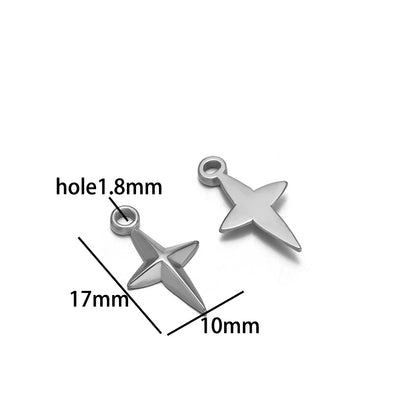 Popular Design 18k Gold Plated Stainless Steel Cross Star Charm Pendant for Women Jewelry Making Accessories