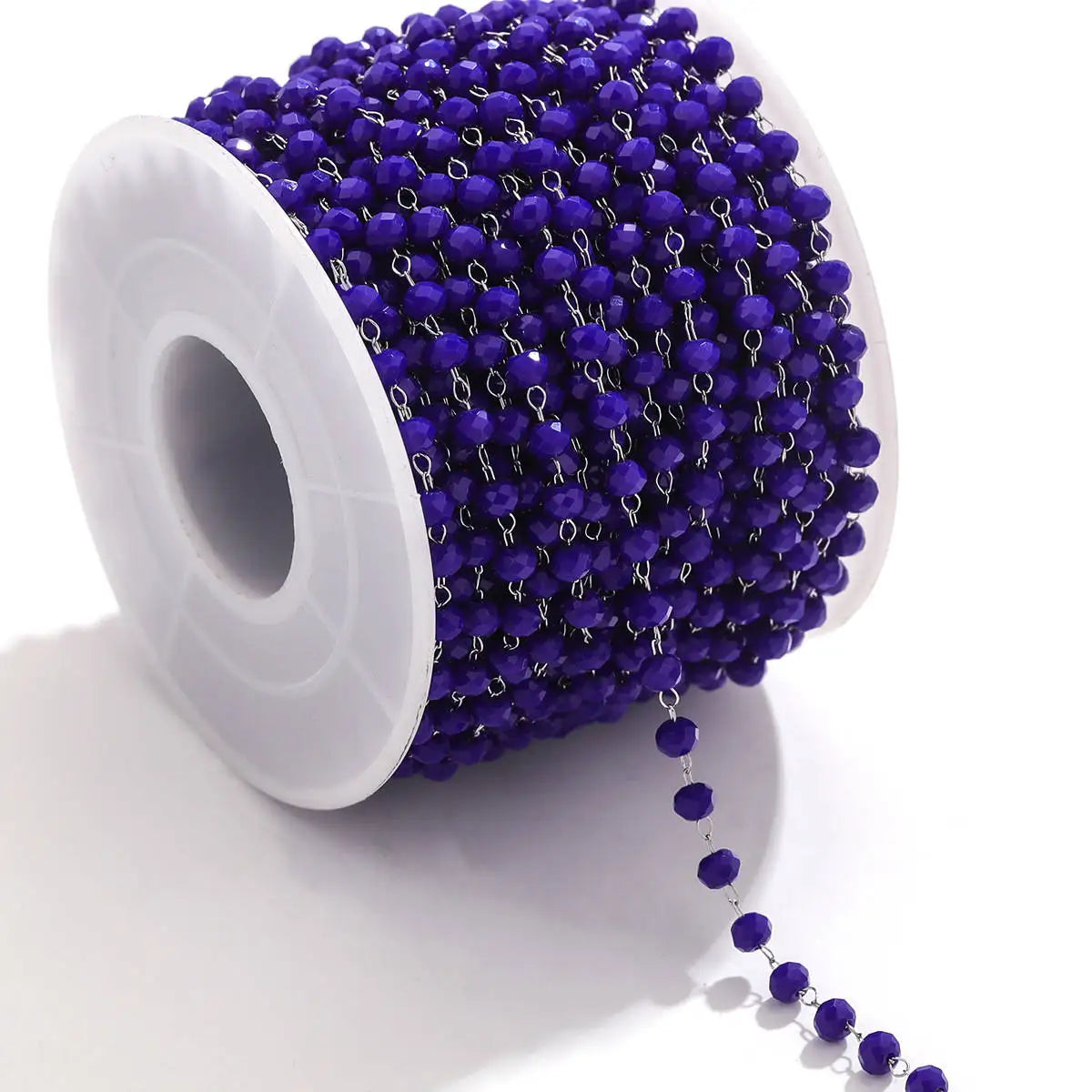 A1321 Fashion Handmade Stainless Steel Chain Beads Beaded Crystal Chain Colorful Chain for Necklace Bracelet Diy