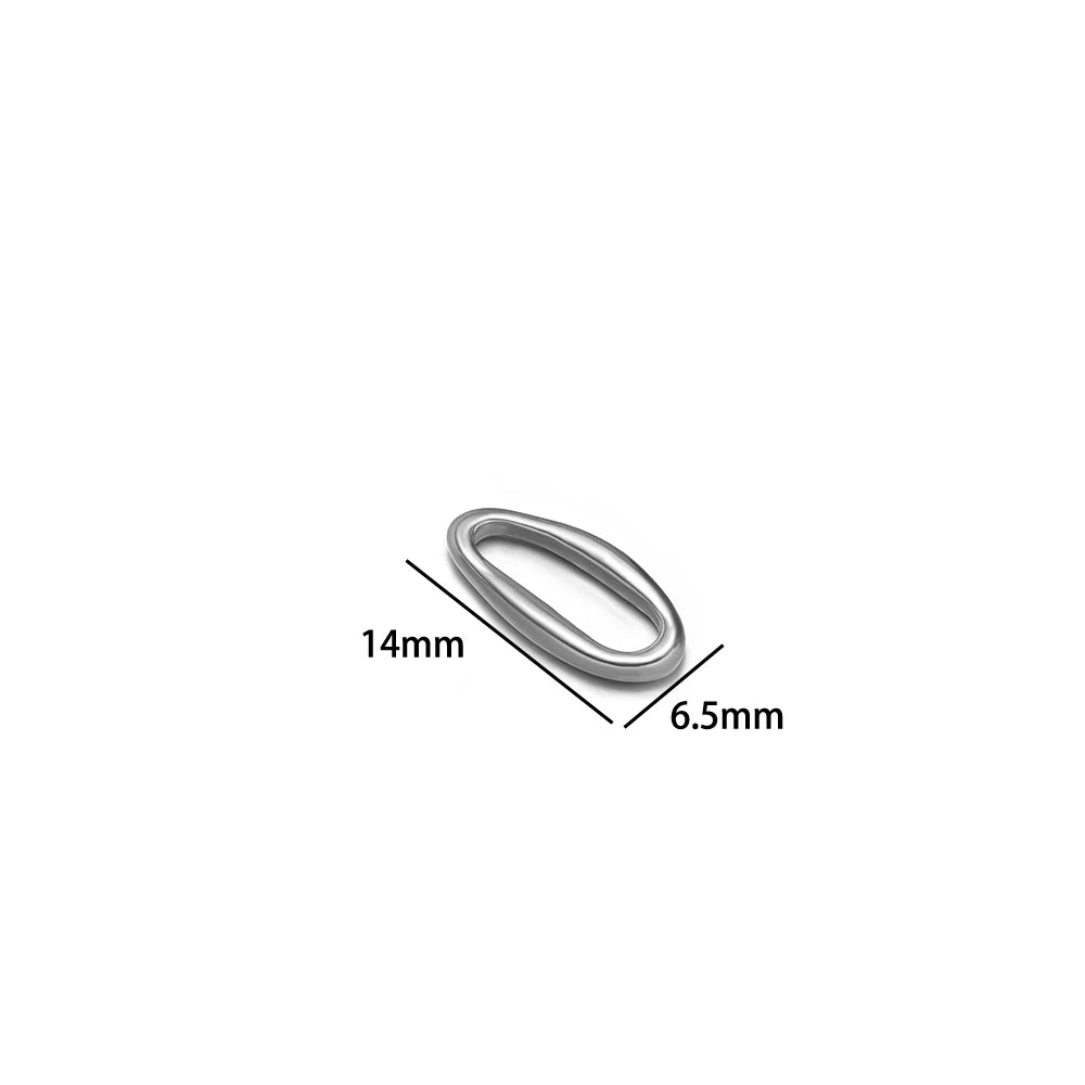 18K Gold Plated 304 Stainless Steel O-Shape Lip-shape Irregular Oval Charm Pendant for Necklace Supplies Bracelet Jewelry