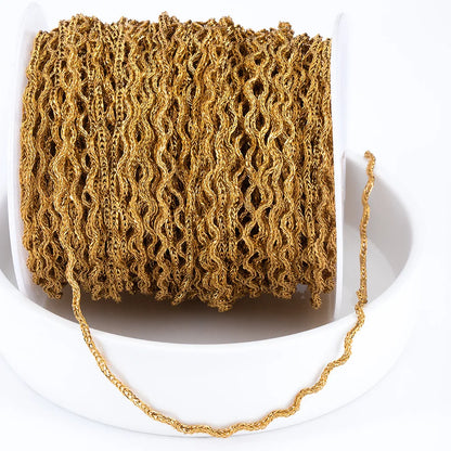 E681 New Rope Wave Gold Plated Stainless Steel Jewelry Chain 18K Non-Tarnish for Necklace Making Fashionable