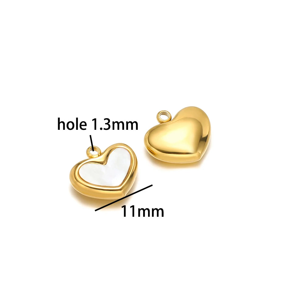 Enamel Heart Pendant 18k Gold Plated Stainless Steel square Oval Round Charm Pendant for Women Jewelry Making Accessories