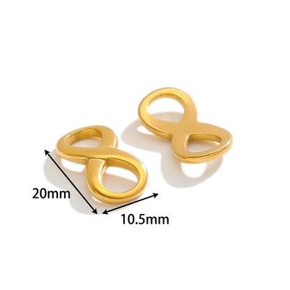 Tiny Infinity Symbol Stainless Steel Real Gold Plated Infinity Charm Pendant for Jewelry Necklace Making Accessories