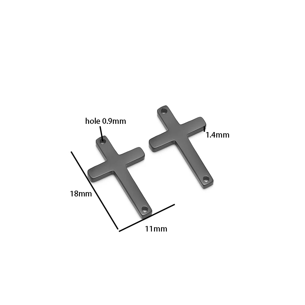 Non Tarnish 18k Gold Plated Stainless Steel Cross Charm Pendant for Handmade Necklace Jewelry Making Diy Accessories