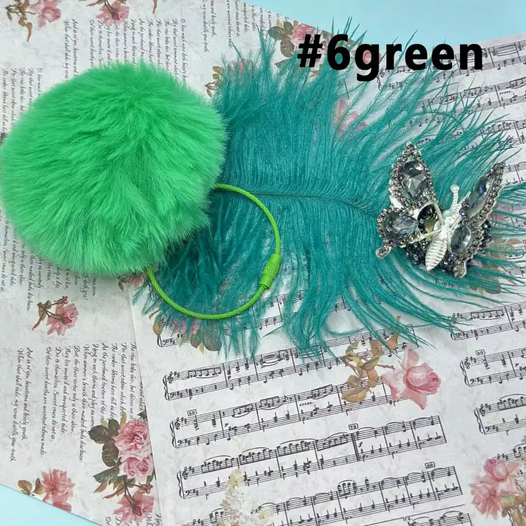 80mm Fluffy Pom Pom Balls with Elastic Loop & Keychain Ring for DIY Crafts Bulk