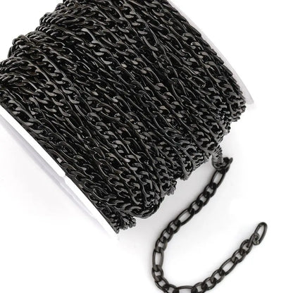 B971 Cuban Chain Stainless Steel Black Chain Plating Twist Chain Color Retention Figaro Jewelry Diy