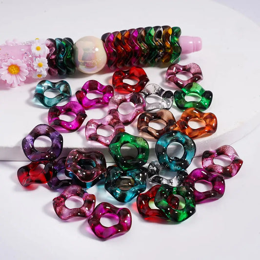Round Acrylic Spacer Beads with Large Hole 16MM Mix Color Series for DIY Jewelry Making