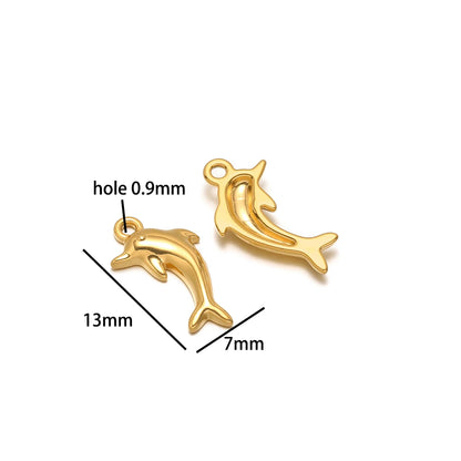 Hot Sale 18k Gold Plated Stainless Steel Enamel Crab Starfish Turtle Octopus Shell Charm Pendant for DIY Necklace Jewelry Making