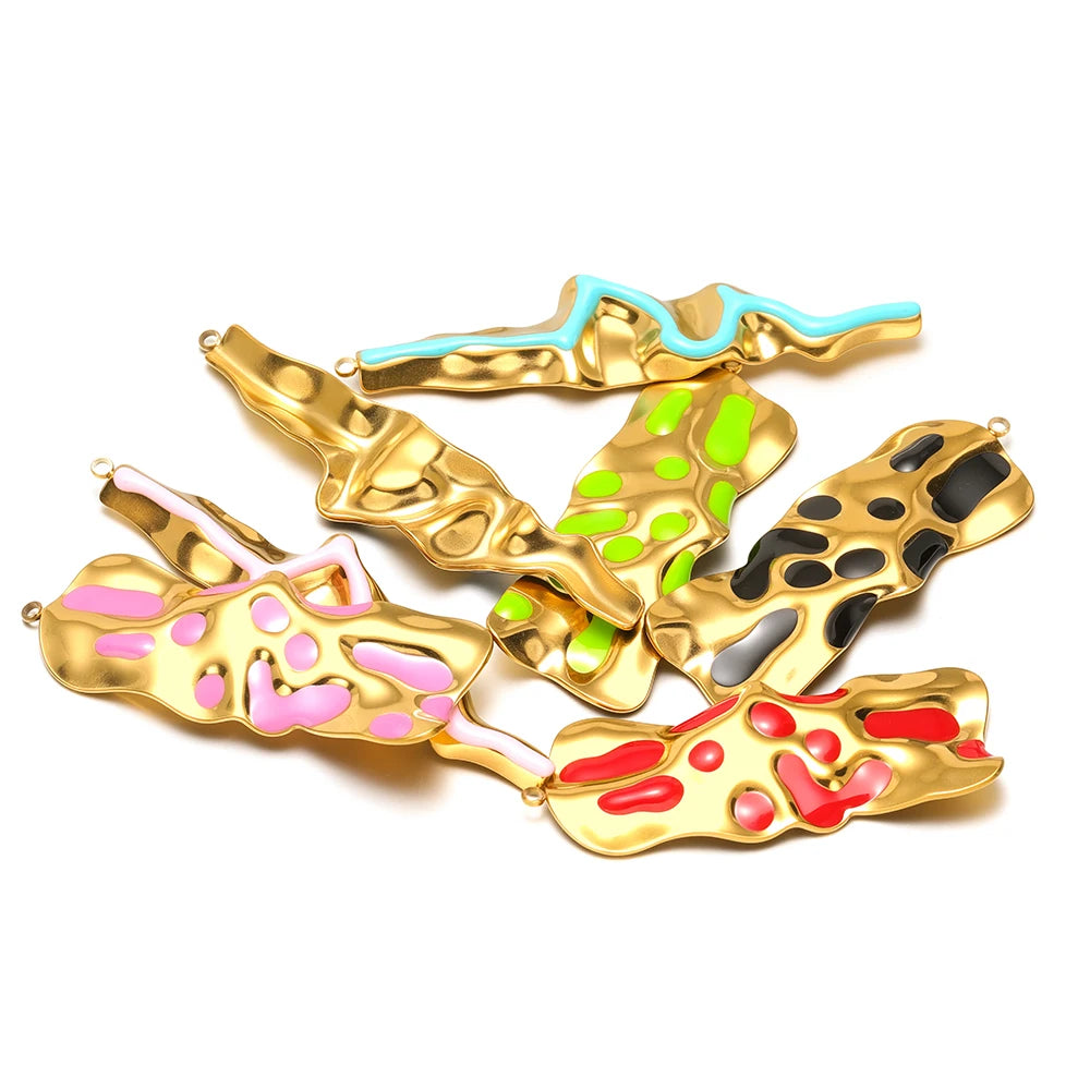 Fashion Stainless Steel 18k Gold Plated Irreguarl Shaped Charm Pendant for Jewelry Necklace Making Accessories