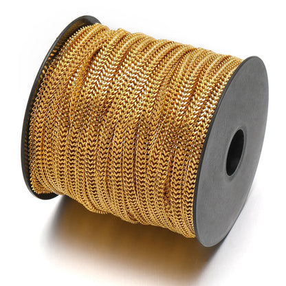 Lovestory E402 18K Gold Plated Non-tarnish 5.5mm Double Row Grinding Chain High Quality Jewelry Accessories Opp Bag for