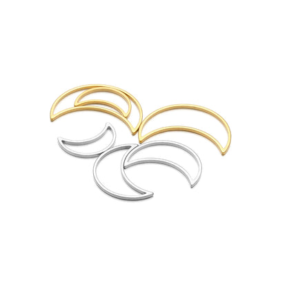 Half Moon Charm Stainless Steel Gold  Plated Charm Moon-Shape Charm Pendant for DIY Jewelry Necklace Making