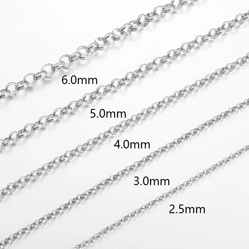 304L Waterproof Stainless Steel Chain Diy Gold Pvd Plated Roller Chain O Chain for Making