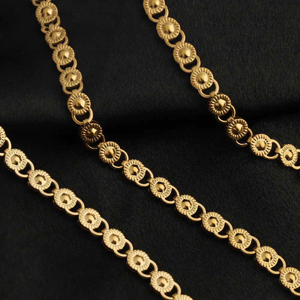 D720 Wholesale Jewelry Chain Gold Pvd Color-resistant Stainless Steel Nickel Free DIY Handmade Sunflower Charms Chains