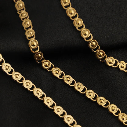 D720 Wholesale Jewelry Chain Gold Pvd Color-resistant Stainless Steel Nickel Free DIY Handmade Sunflower Charms Chains