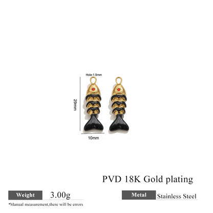 304 Stainless Steel Enamel Small Fish Pendants Multiple Styles Colorful Cartoon-shaped Charms DIY Necklaces