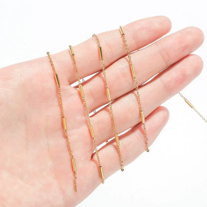 B346 High Quality Gold 14k 18k 24k Gold Silver Chain Stainless Steel for Necklace Bracelet Diy Making Jewelry Accessory