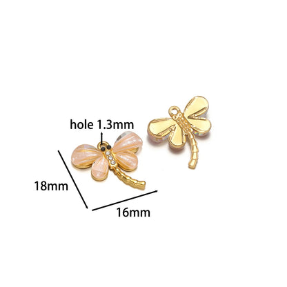 New Arrival Stainless Steel 18k Gold Plated Dragonfly Charm Pendant for Diy Jewelry Making Wholesale Jewelry Supplies