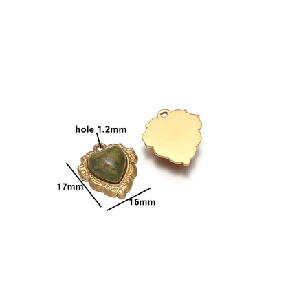Wholesale Hot Selling 304 Stainless Steel 18k Pvd Gold Plated Heart Crystal Charm Pendant for Jewelry Necklace Making