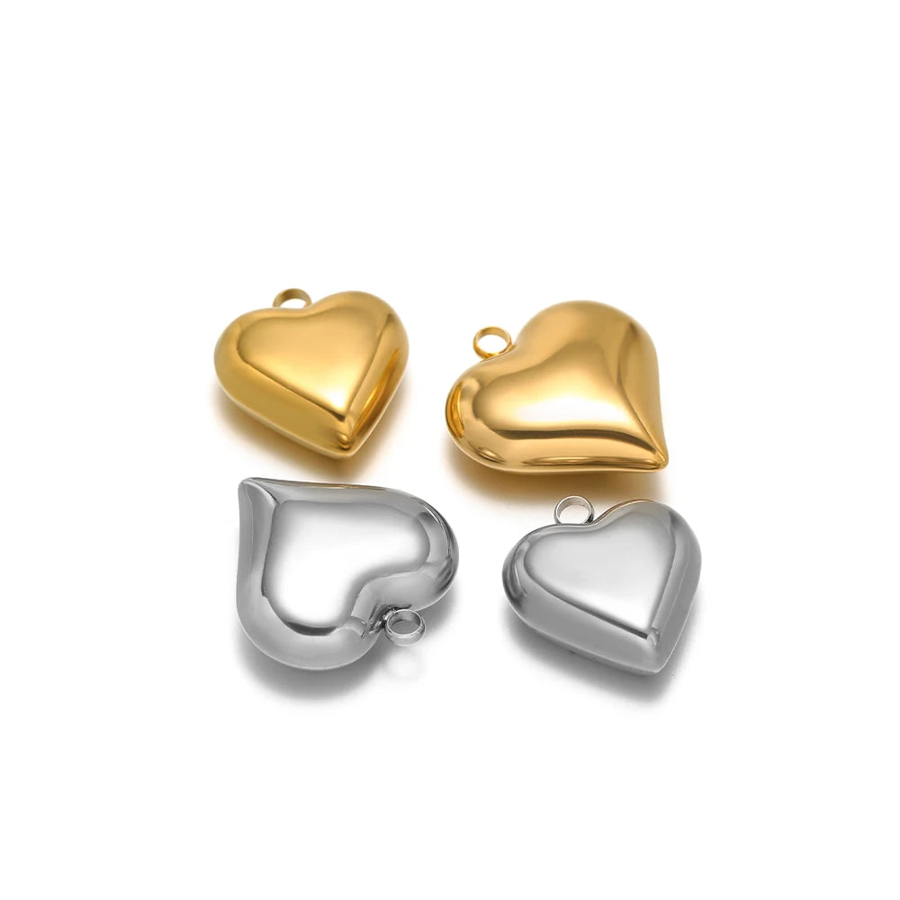 Heart Pendant Stainless Steel18k Gold Plated Hollow Heart Charm Pendant for DIY Jewelry Making Accessories Findings