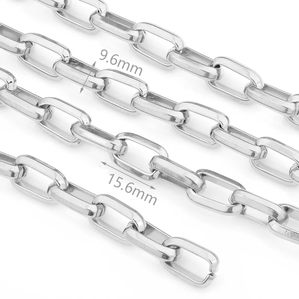 D055 Fashion PVD Gold Plated Necklace Bracelet Chain Stainless Steel Link Roll Chain Wholesale