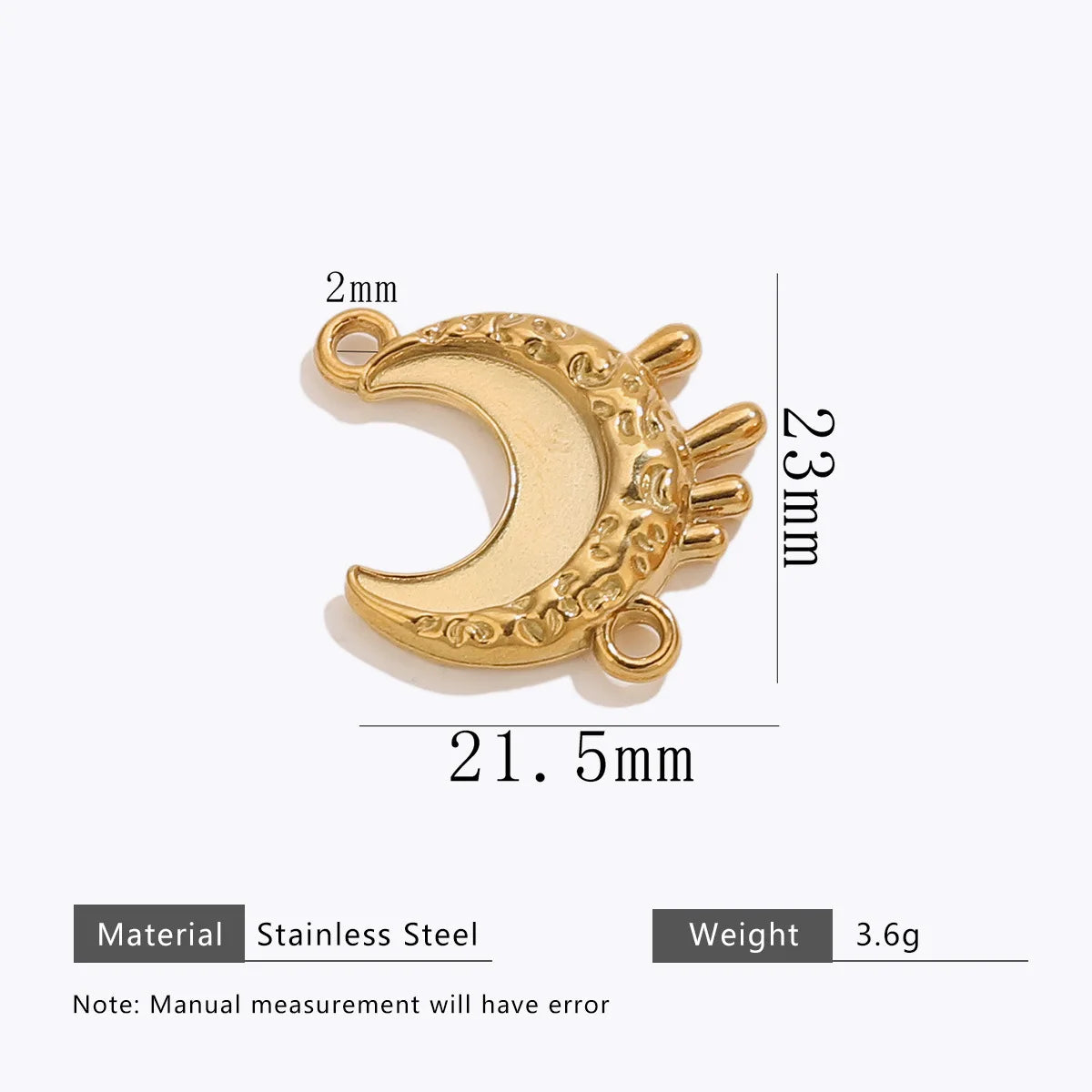 Trendy Stainless Steel 18k Gold Plated Moon Tellurion cat Charms Pendant for DIY Jewelry Necklace Making