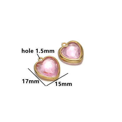 Fashion Stainless Steel 18k Pvd Gold Plated Heart Shaped Charms Pendant for DIY Jewelry Necklace Making