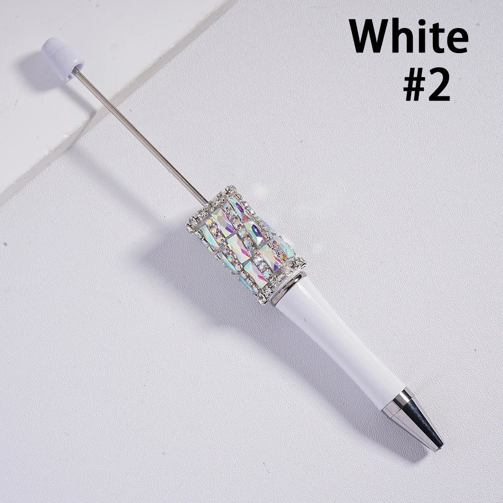 Ballpoint Pens with Oblique-Stripe and Rectangular Rhinestone Chains Plastic Material Multi-Color for Welcome Gifts