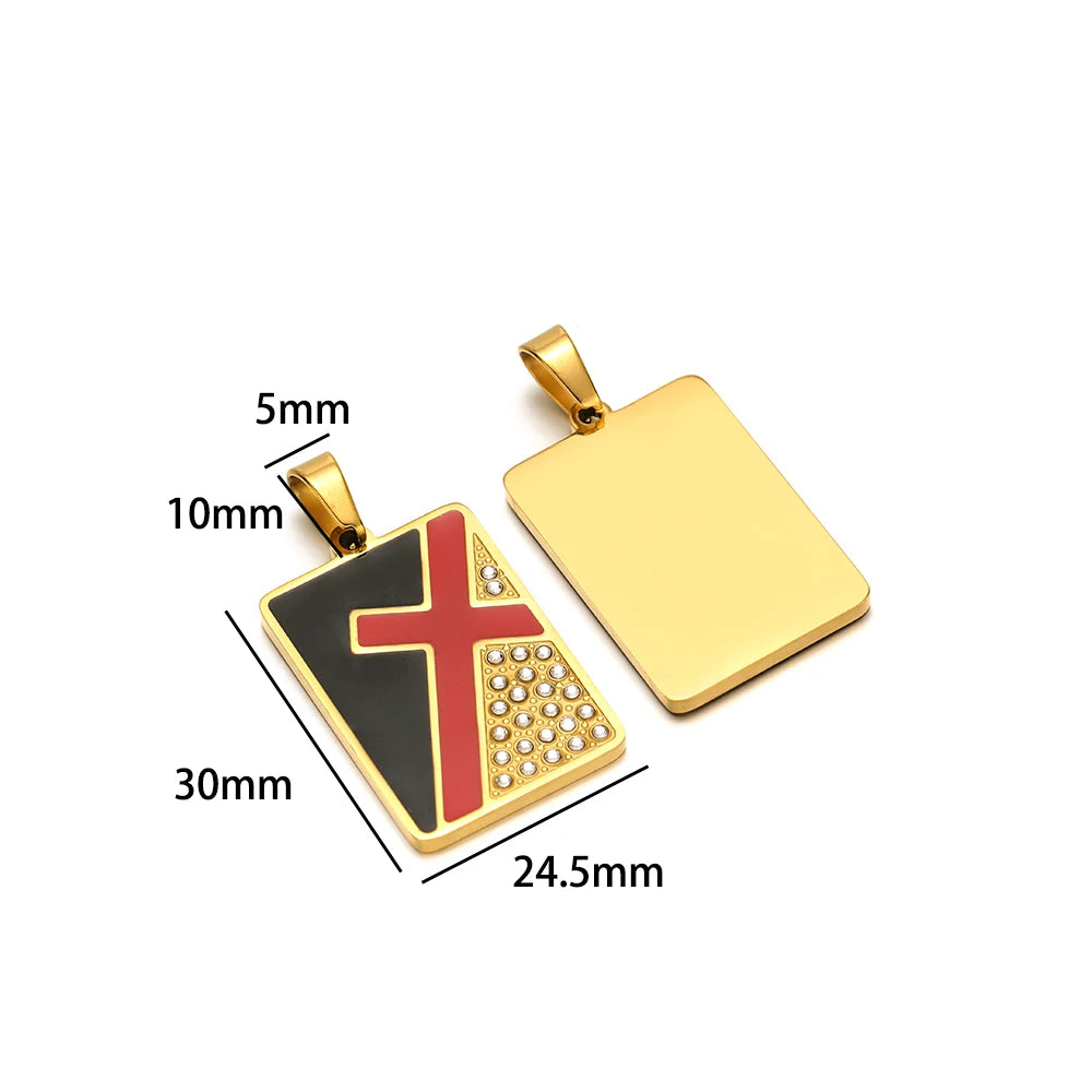 Exquisite Stainless Steel Gold Plated Dripping Oil Eyes Heart Moon Charm Pendant for DIY Jewelry Making Wholesale