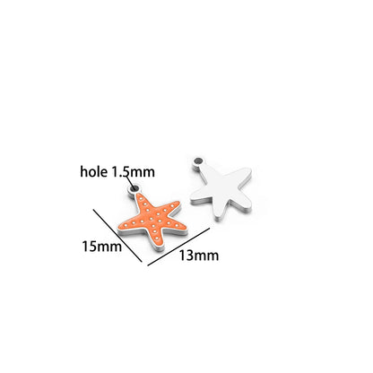Gold Plated Stainless Steel Enamel Star Gift Bag butterfly Heart Charm Pendant for Jewelry Necklace Making Accessories