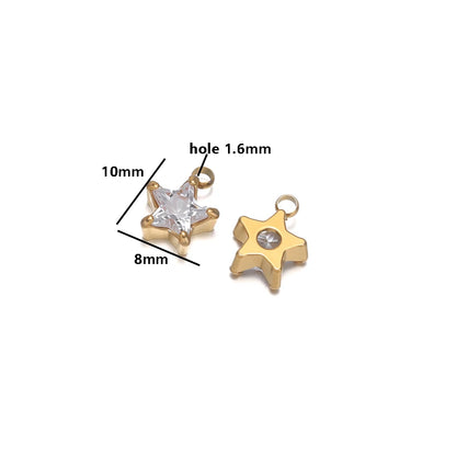 Minimalist Fashion Stainless Steel 18k Gold Plated Star Oval Rectangle Charms Pendant for DIY Jewelry Necklace Making
