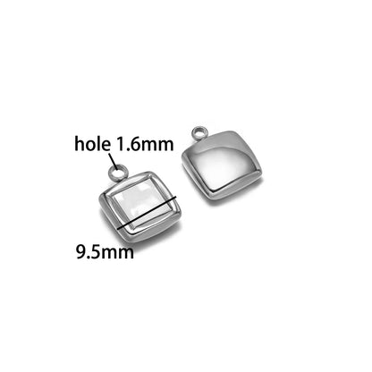 Enamel Heart Pendant 18k Gold Plated Stainless Steel square Oval Round Charm Pendant for Women Jewelry Making Accessories