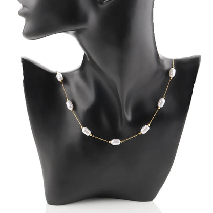 E150 Fashion Pearl Bead Chain 18kgold Plated Link Chain Waterproof Stainless Steel Roller Chains for Jewelry Custom