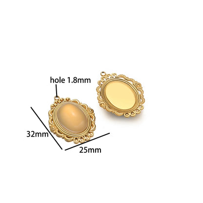 Wholesale Stainless Steel 18k Gold Plated Enamel Elephant Pineapple Heart Zircon Charm Pendant for Jewelry Necklace Making