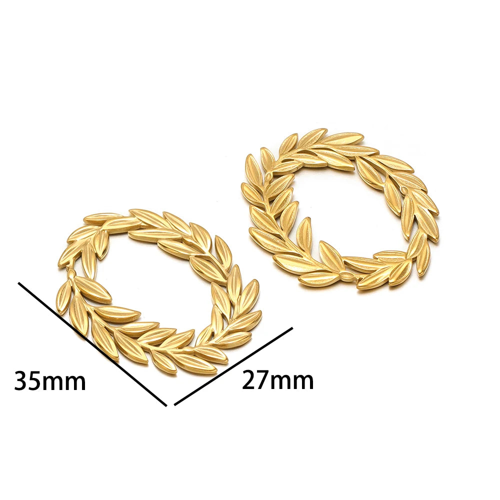 18k Gold Plated Stainless Steel Embossed Heart Water Drop Round Leaf Charm Pendant for DIY Jewelry Making Jewelry Findings